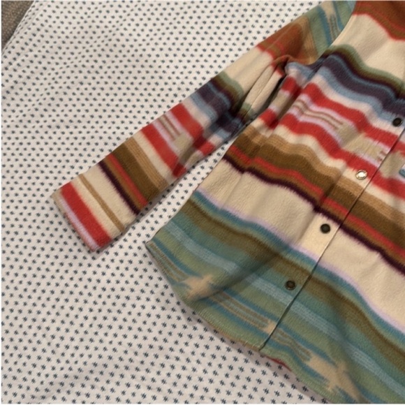 O'Neill Kids Fleece Striped Button Down Shirt - Multicolor - Picture 7 of 12
